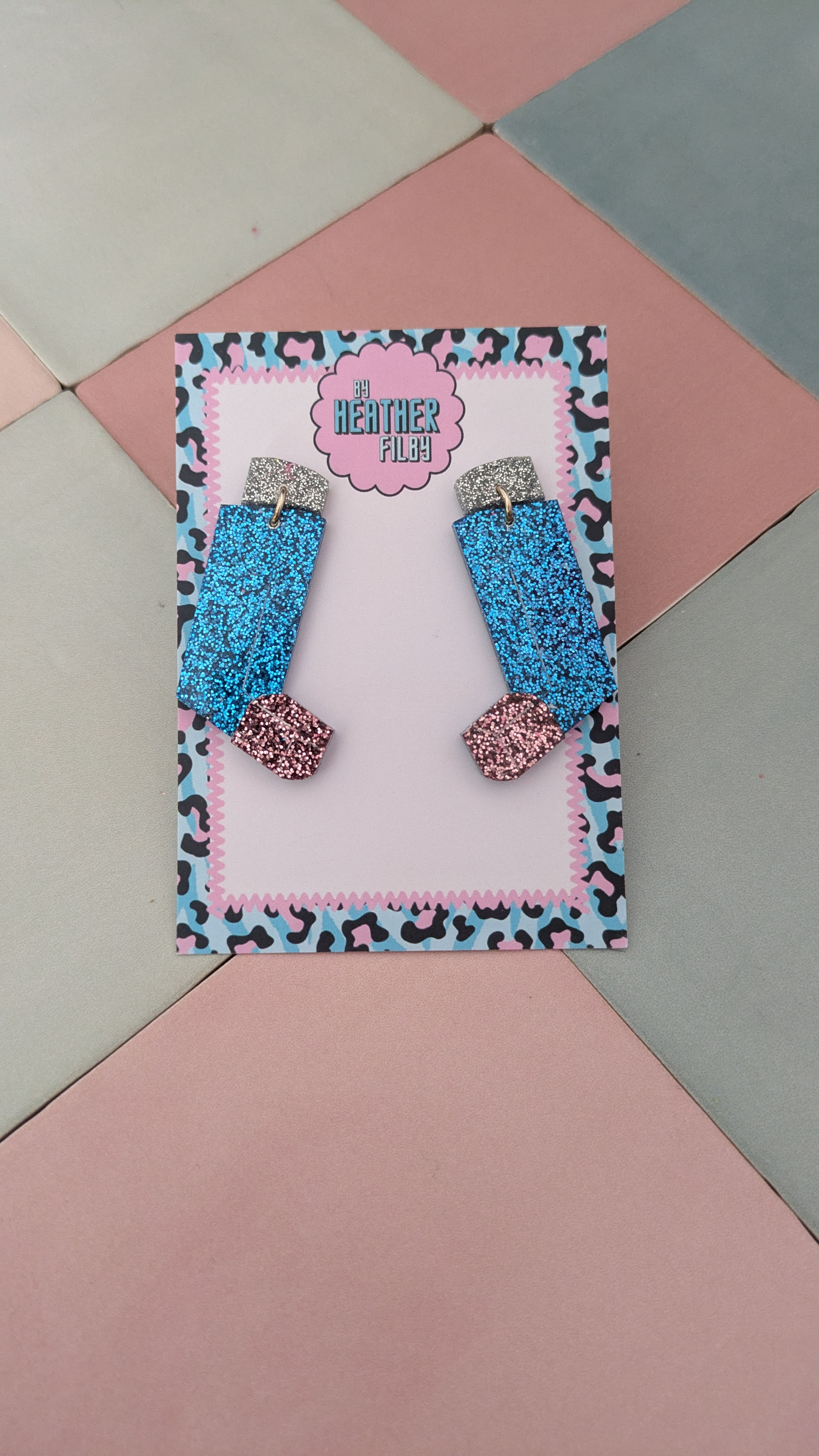Inhaler Glitter Resin Earring