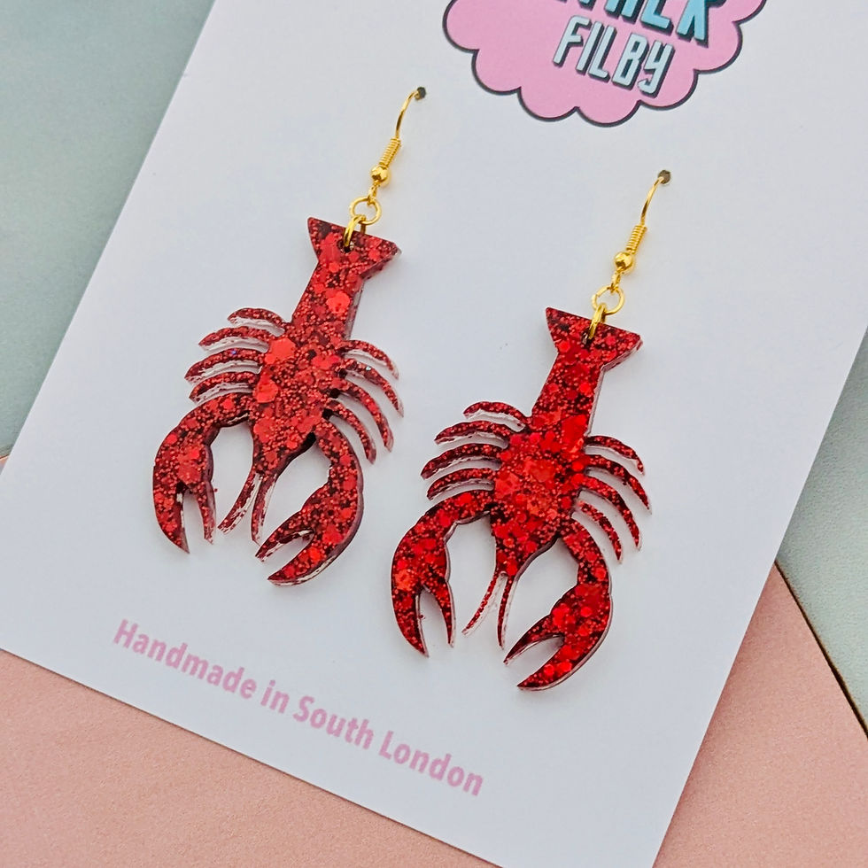 Thumbnail: Vibrant red glitter lobsters