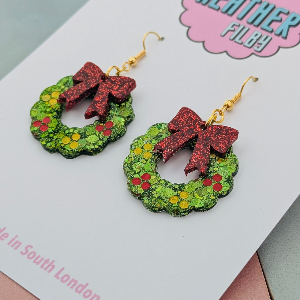 Thumbnail: Christmas Wreath Glitter Earrings