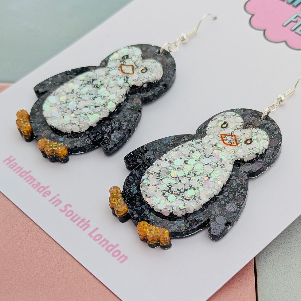 Thumbnail: Penguin Glitter Resin Earrings