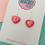Thumbnail: Frilly pink and yellow glitter heart earrings