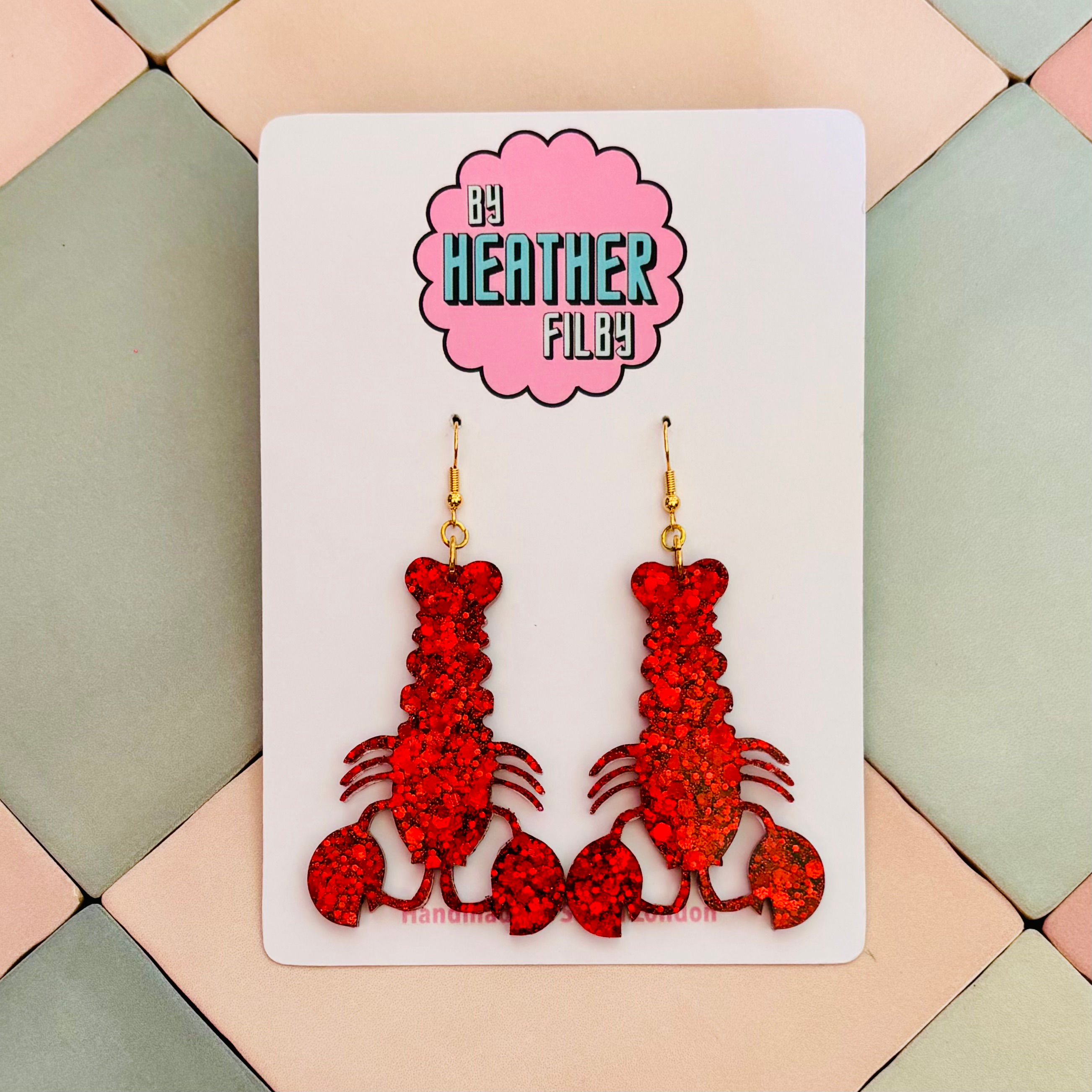 🦞 Large Red Lobster Earrings