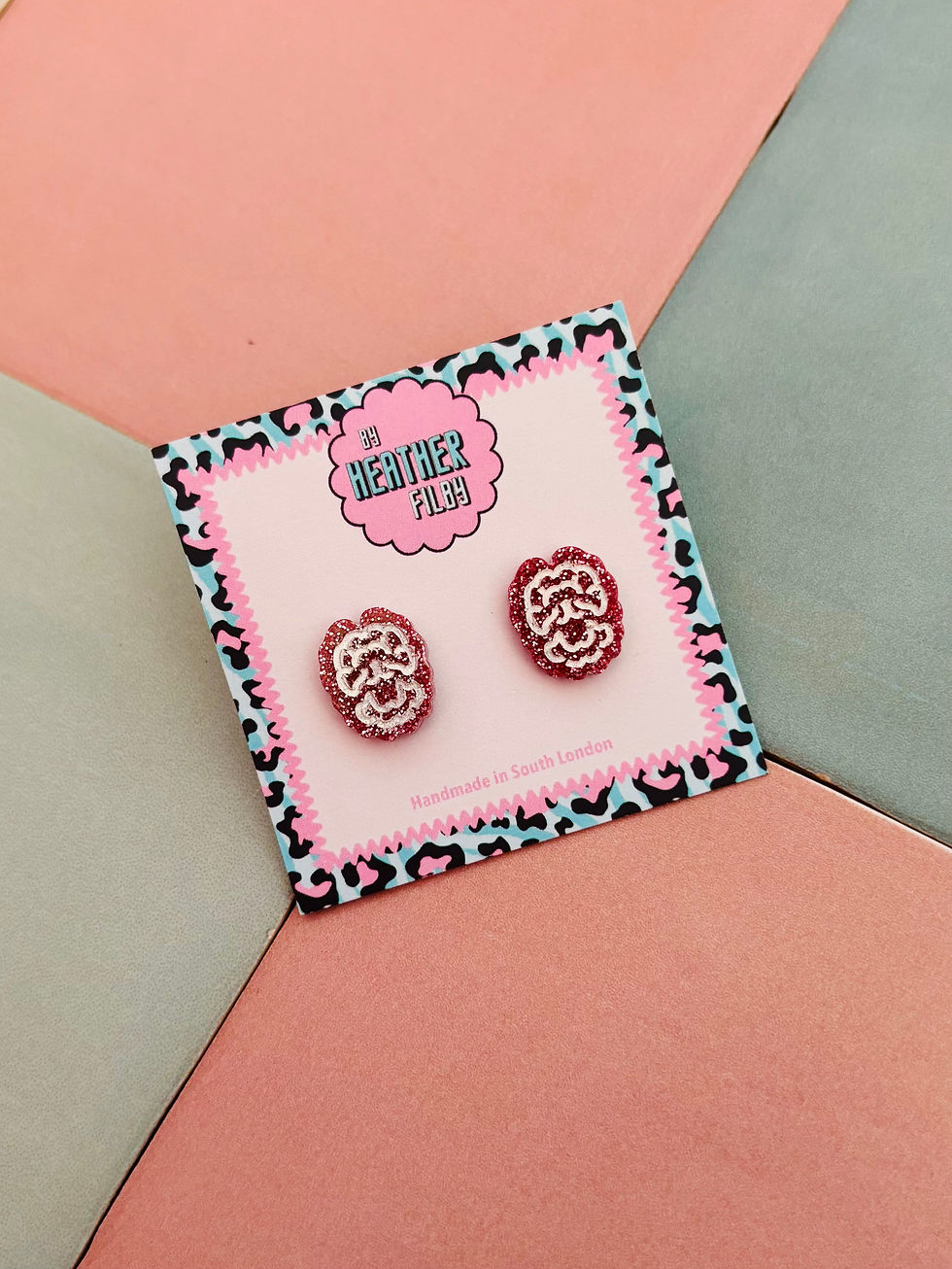 Thumbnail: 🧠 Brain Glitter Stud Earrings