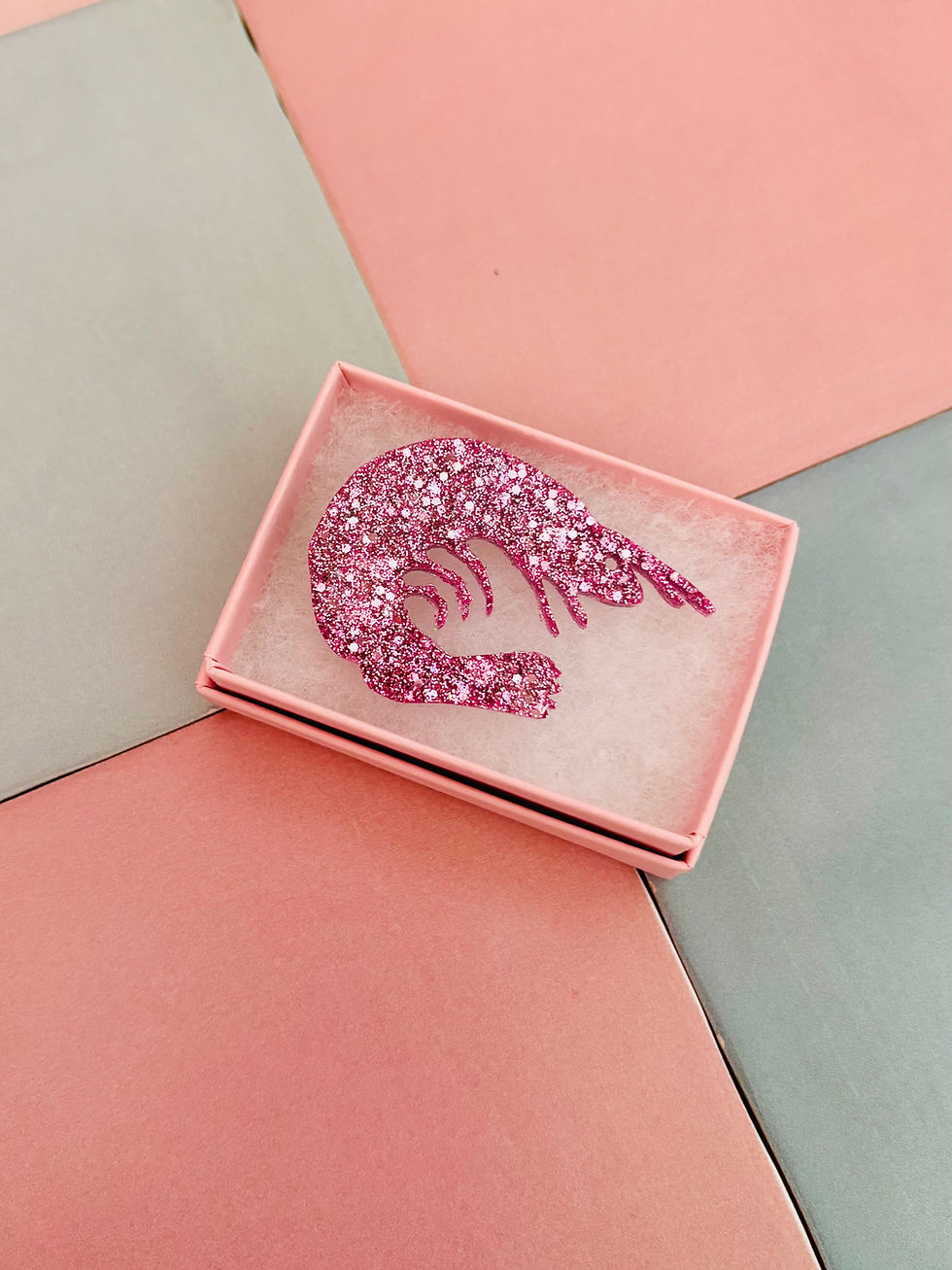 Thumbnail: 🦐 Shrimp Glitter Resin Brooch