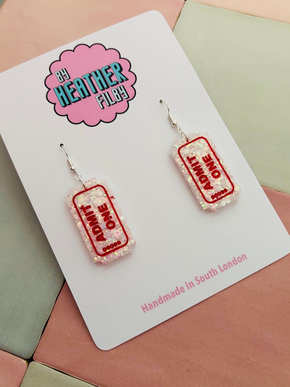 Thumbnail: 🎟️ Admit One Cinema Ticket Glitter Earrings