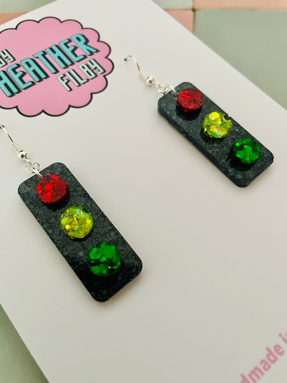Thumbnail: Traffic Light Glitter Earrings