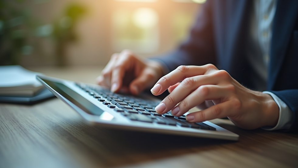 Close-up view of a person using a digital mortgage calculator on a tablet