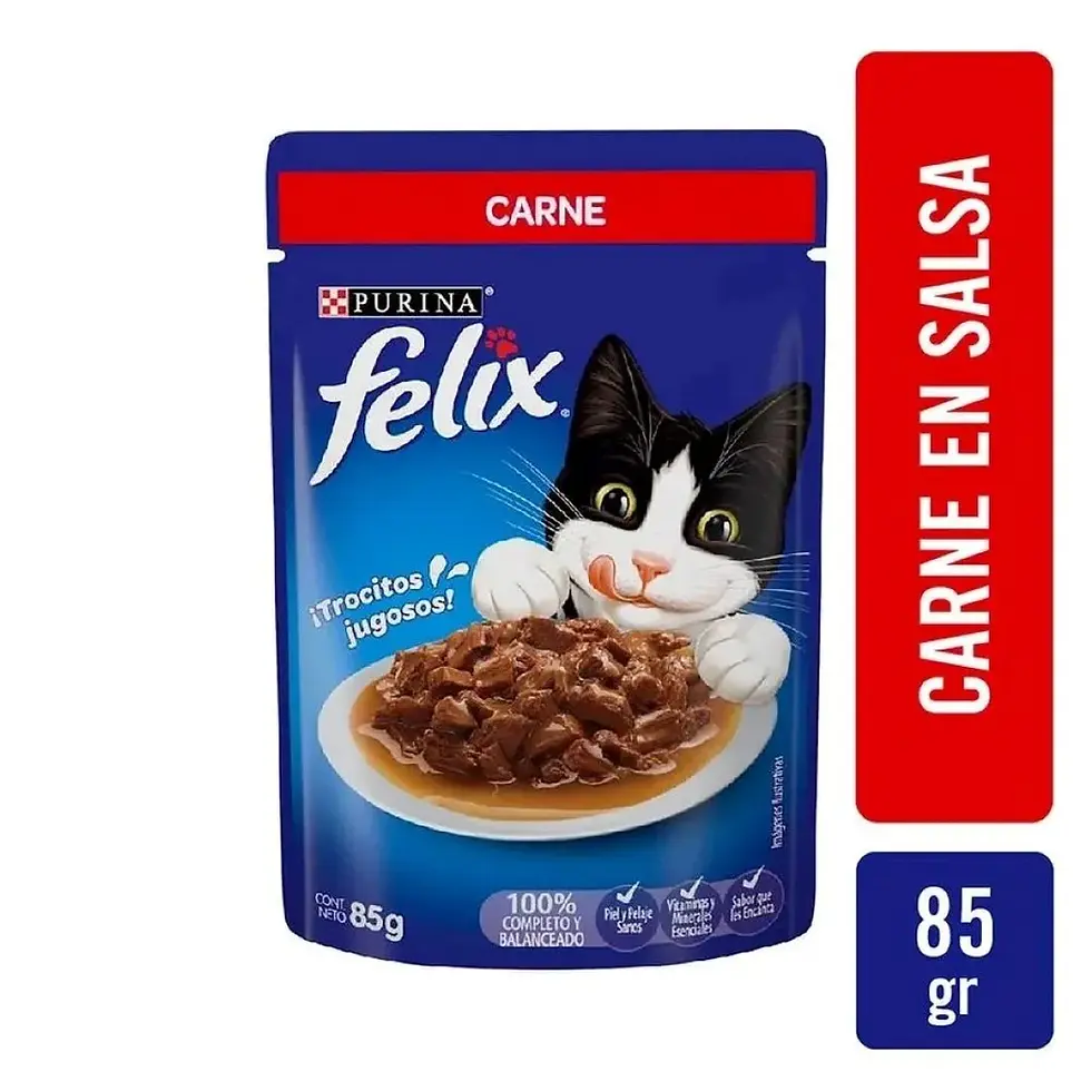 Miniatura: Felix sobre gato adulto 85g Carne en salsa| Purina