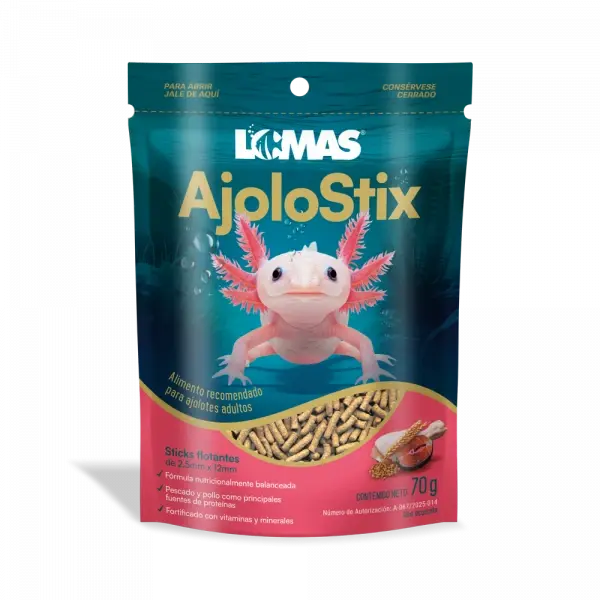 AjoloStix Alimento Balanceado para Ajolotes y Salamandras 70g | Reptilia