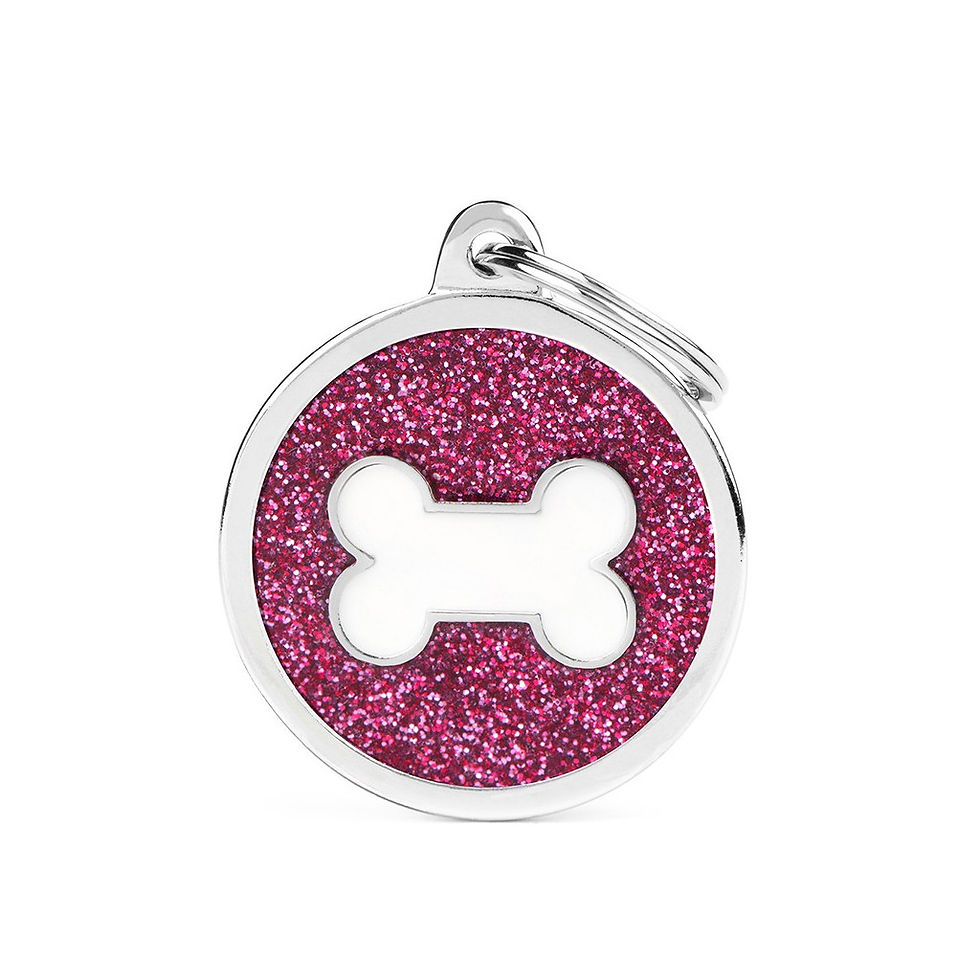 Placa Shine Círculo Grande Glow Rosa Hueso Blanco | My Family