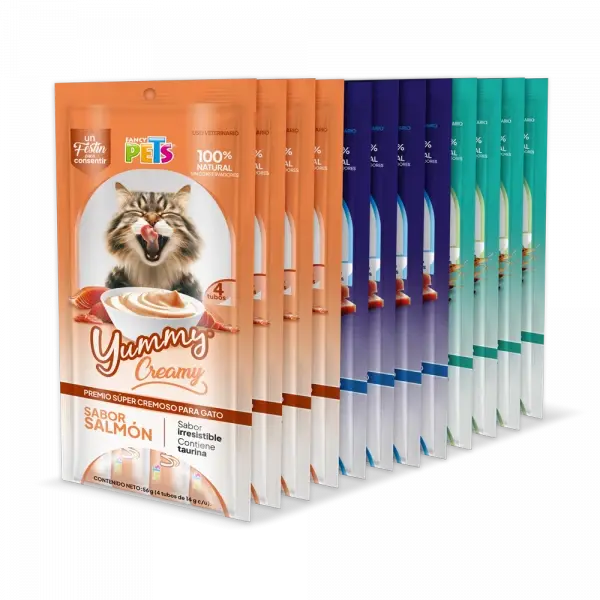 Miniatura: Surtido de 12 Premios Cremosos Yummy Creamy para Gato | Fancy Pets