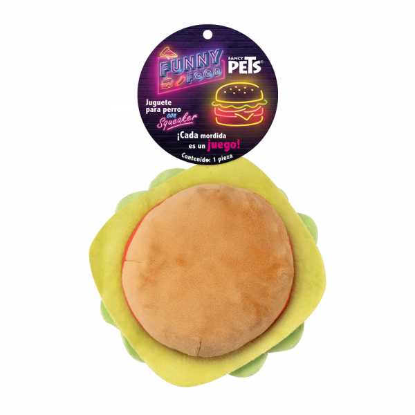 Juguete Hamburguesa con Squeaker | Fancy Pets