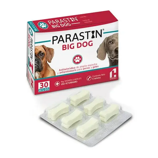 Miniatura: Parastin Big Dog Hasta 30 Kg Desparasitante Interno de Amplio Espectro 6 Tabletas | CHINOIN