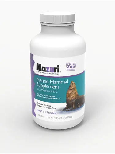 Mazuri® Marine Mammal Supplement with Vitamins A & C Cápsulas de 1.5g Frasco de 600g (400 cápsulas aprox.) | Mazuri