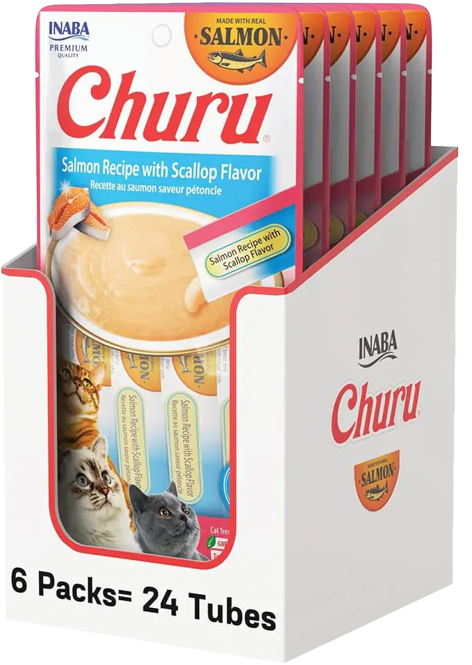 Caja Churu Receta de salmón y callo de hacha 4 tubos de 14g | Inaba