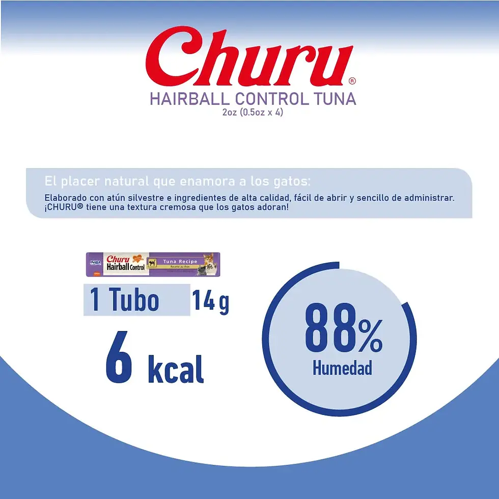 Miniatura: Churu Hairball receta de Atún caja con 6 sobres Inaba