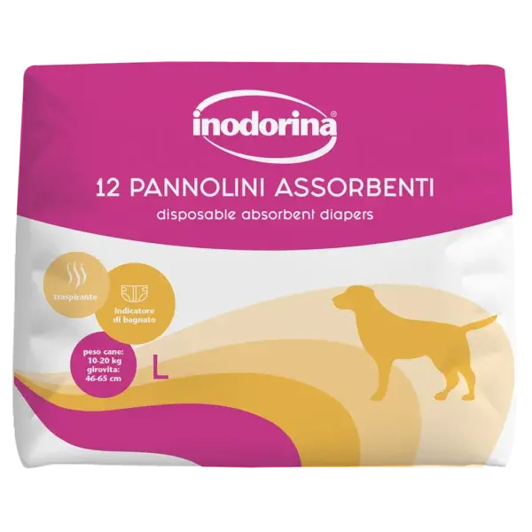 Pañales Absorbentes para Perro L (12 pz) | Inodorina