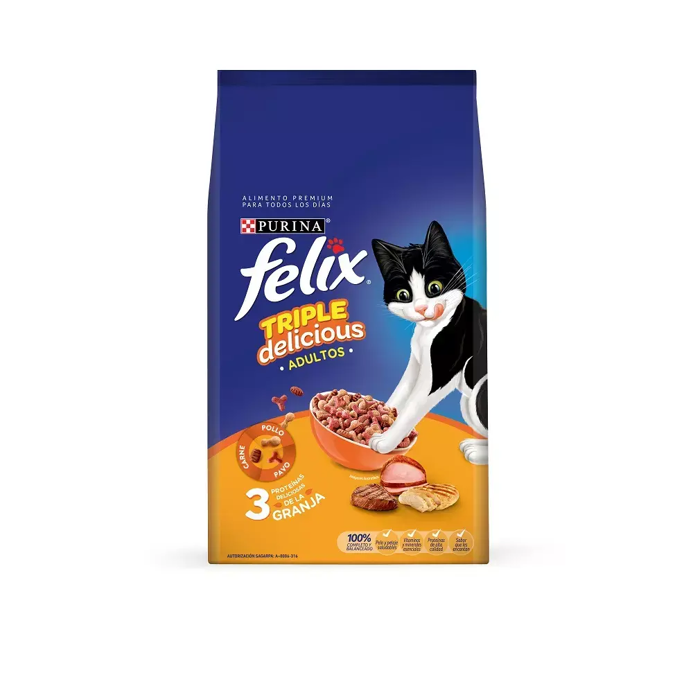Felix Triple Delicious Granja Bulto de 10kg | PURINA