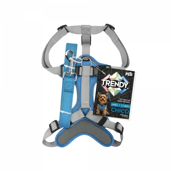 Set Arnés y Correa Trendy Azul | Fancy Pets
