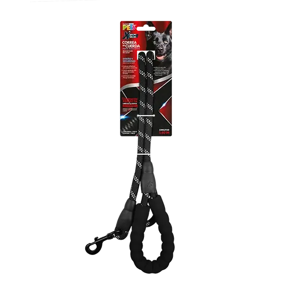 Correa de Cuerda Xtrme 1.6m Negra | Fancy Pets
