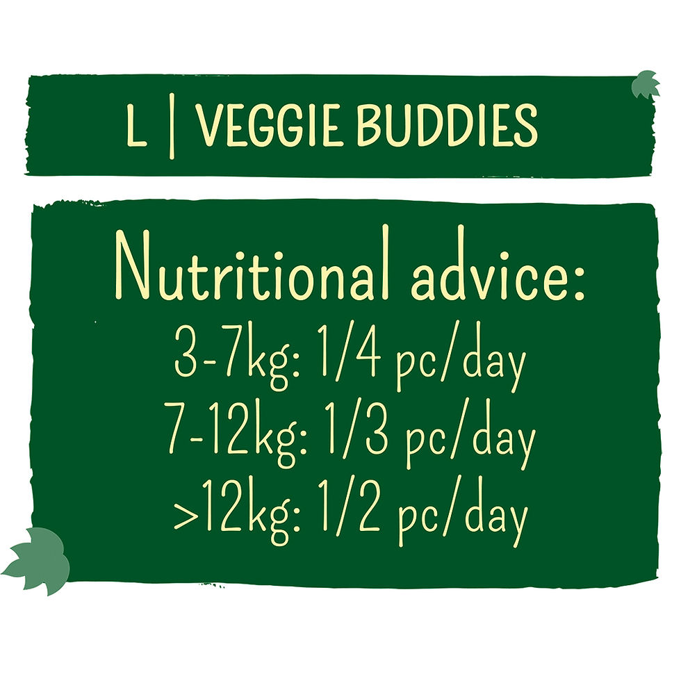 Miniatura: Garden Bites Veggie Buddies L 3 piezas Premio dental vegetariano para perros | Duvoplus