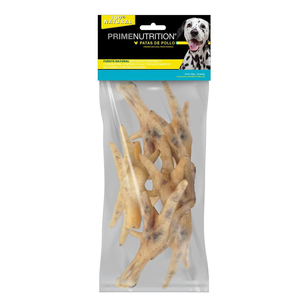 Pearl's Prime Nutrition Patas de Pollo Deshidratadas 10 piezas | Campi