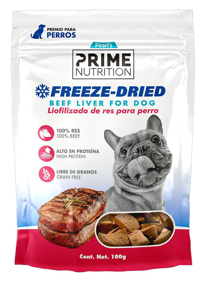 Pearl's Prime Nutrition Premio liofilizado Para Perro Freeze-Dried Beef Liver 80g | Campi