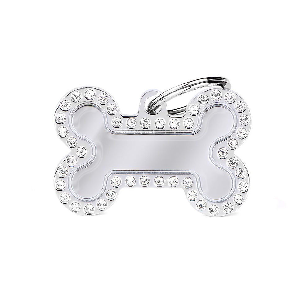 Placa Glam Hueso Blanco con Piedras | My Family