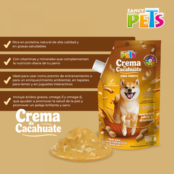 Miniatura: Crema de cacahuate para perros 100g | Fancy Pets