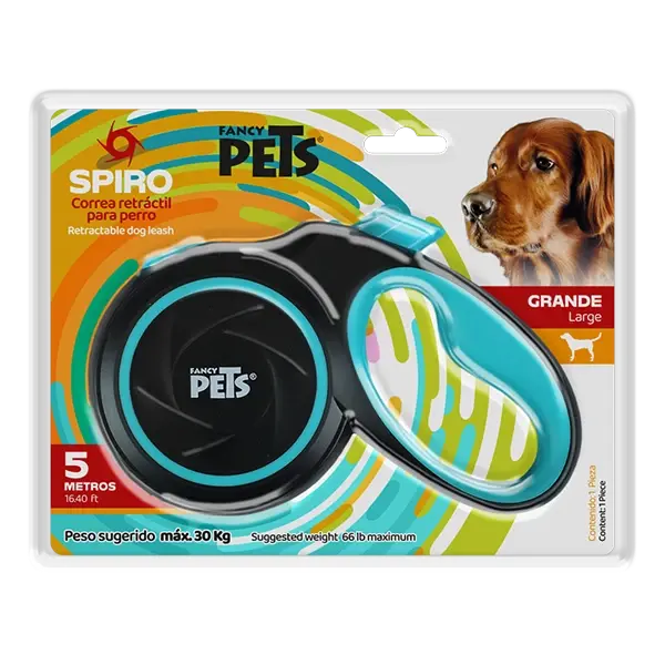 Miniatura: Correa Retráctil Spiro Grande Negra | Fancy Pets