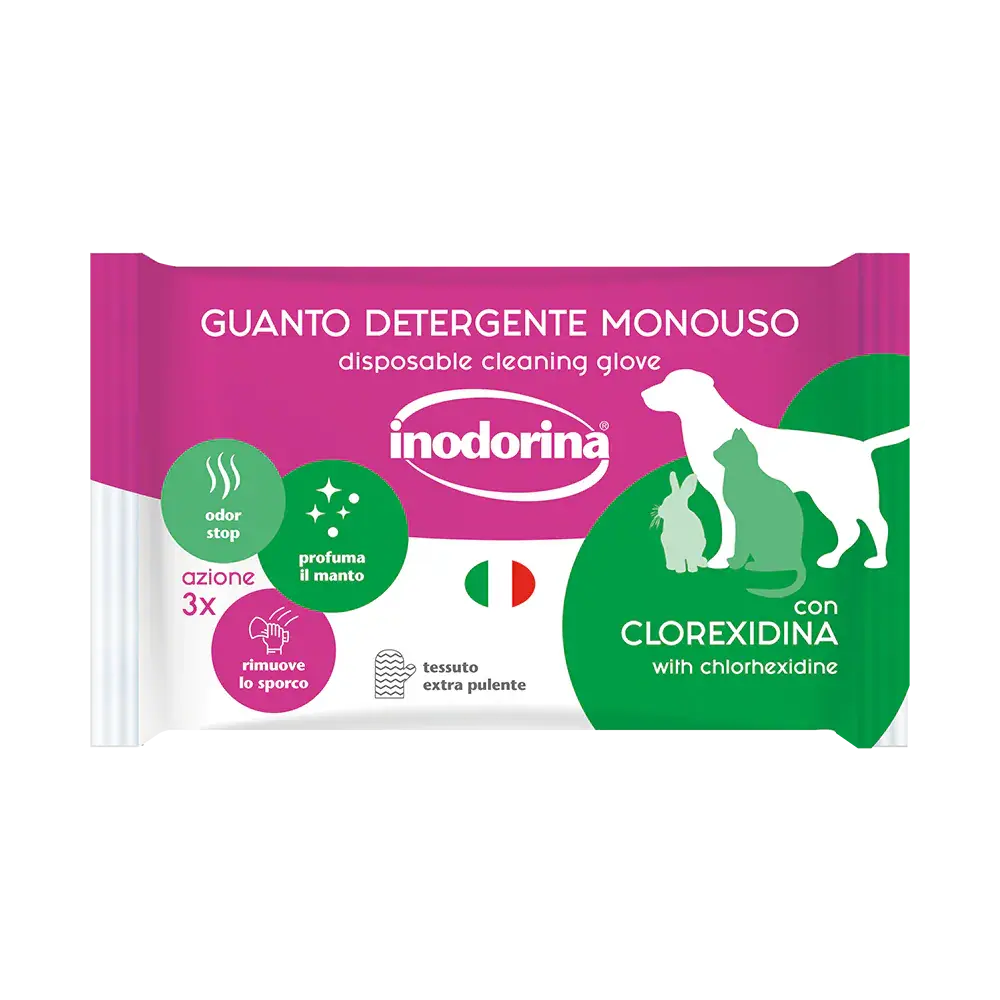 Inodorina Guante Húmedo Detergente Soft Touch Monouso | Inodorina