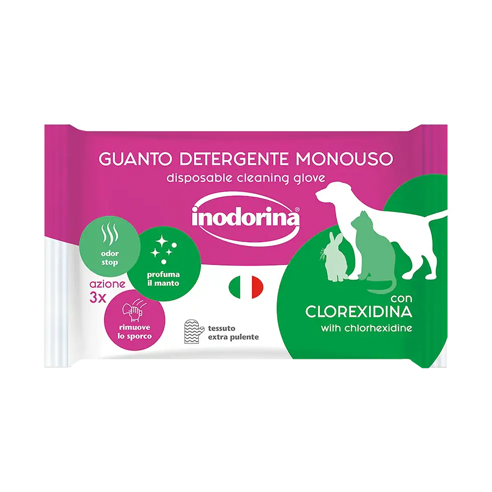 Inodorina Guante Húmedo Detergente Soft Touch Monouso | Inodorina