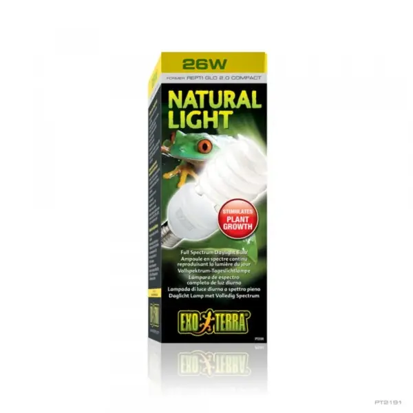 Foco Lámpara Fluorescente de Espectro Terrario Repti Glo 2.0 26 W | Exo Terra