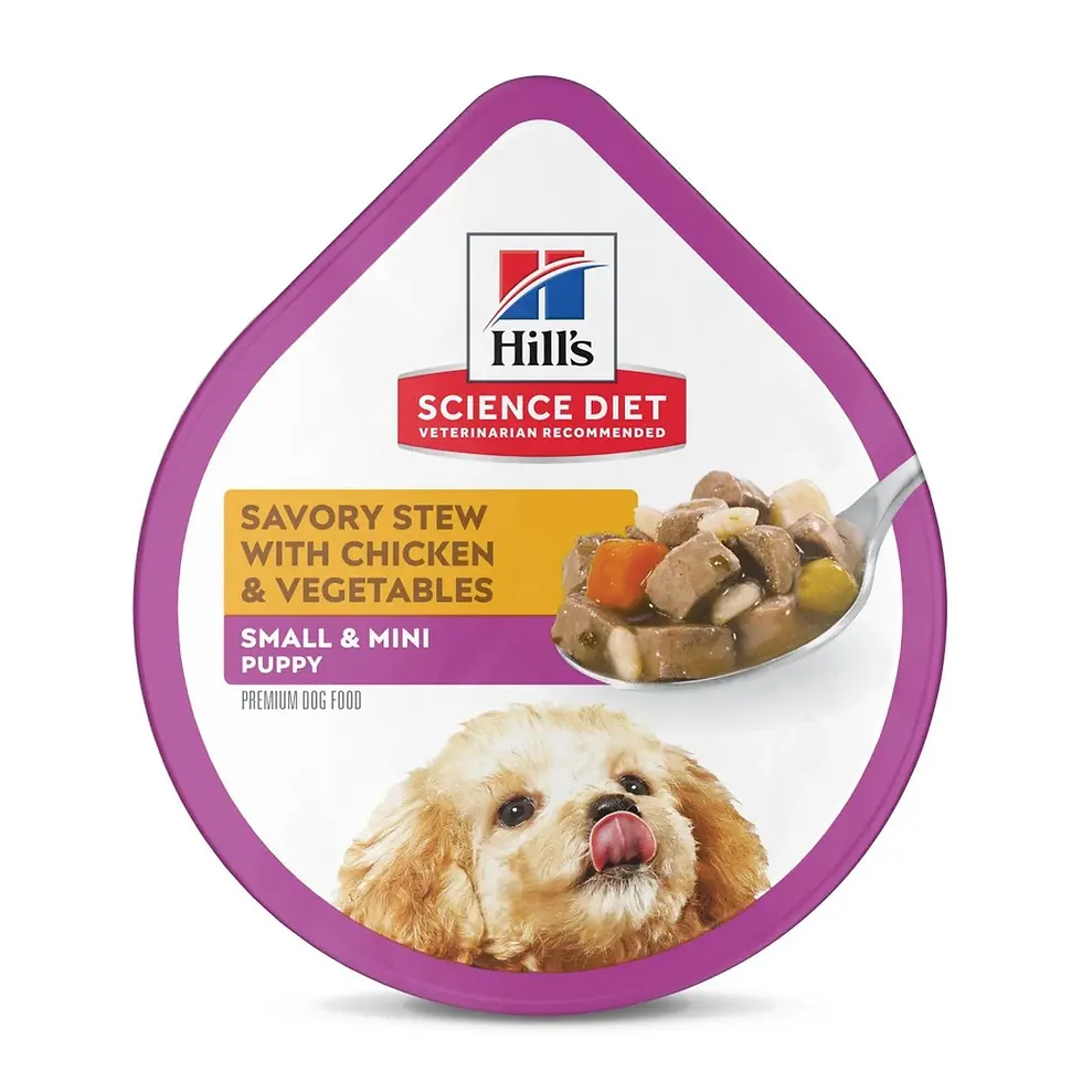 Hill's Science Diet Small & Mini Puppy Estofado de Pollo y Vegetales Charola 99g | Hill's