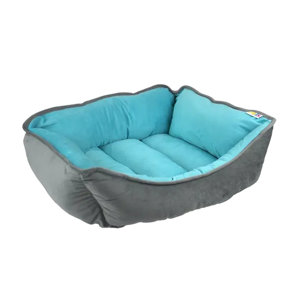 Miniatura: Cama doble vista Capri Oxford y Turquesa | Fancy Pets