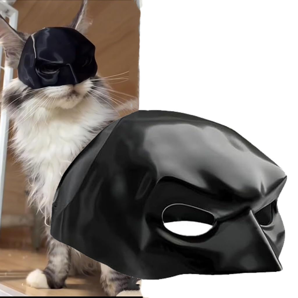 AZA Cat Halloween Apparel Bat Mask Superhero Cosplay Costume Dog Cap Funny Cat H