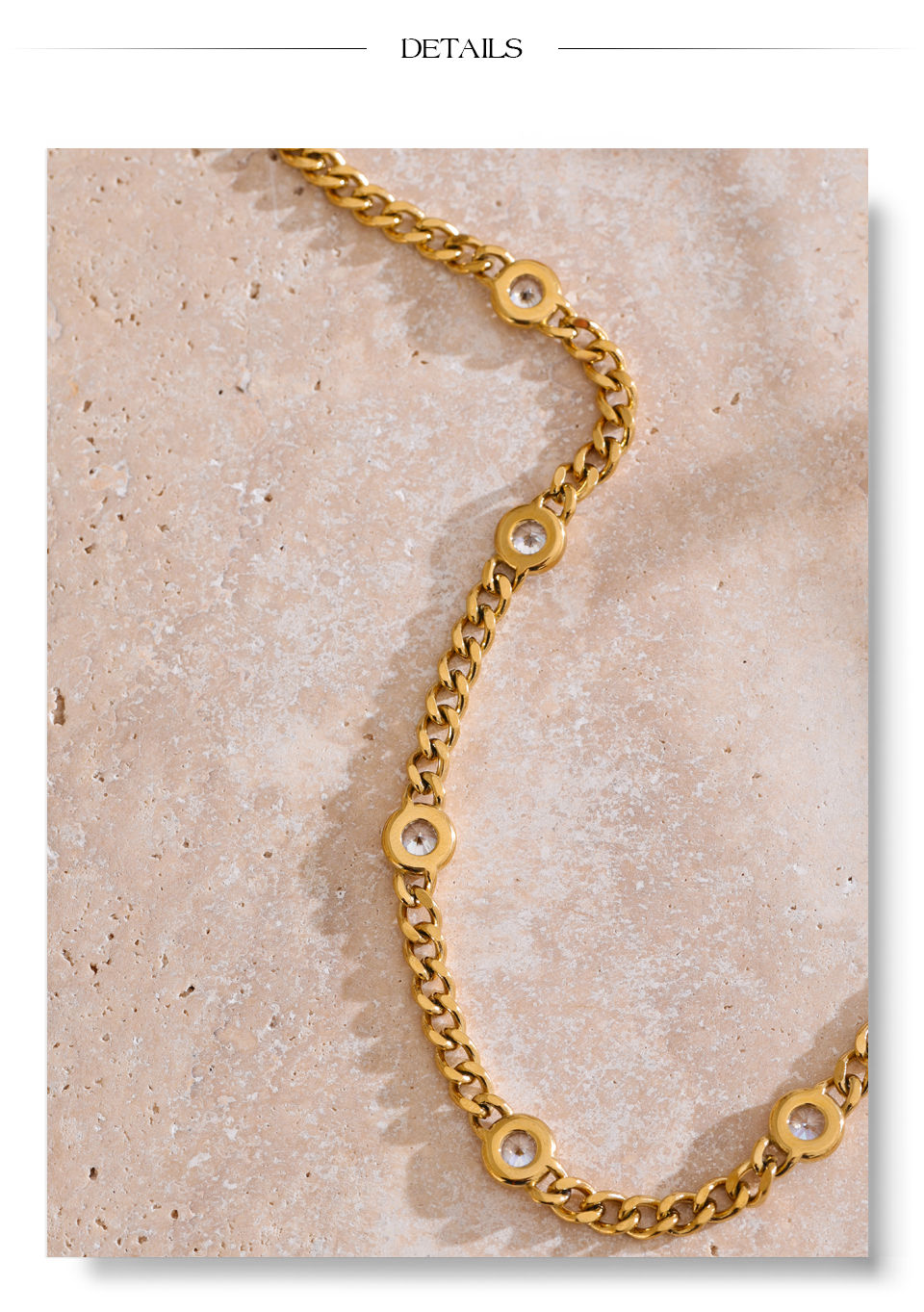 Thumbnail: Elegant Cubic Zirconia Chain Necklace – 316L Stainless Steel