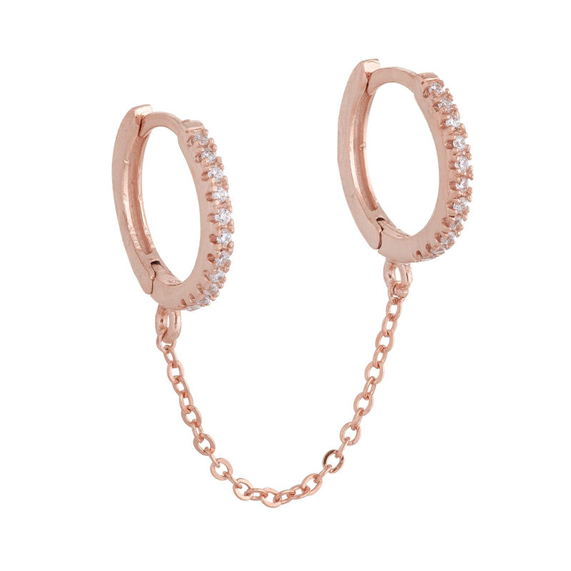 Thumbnail: Aurora Crystal Chain Earrings