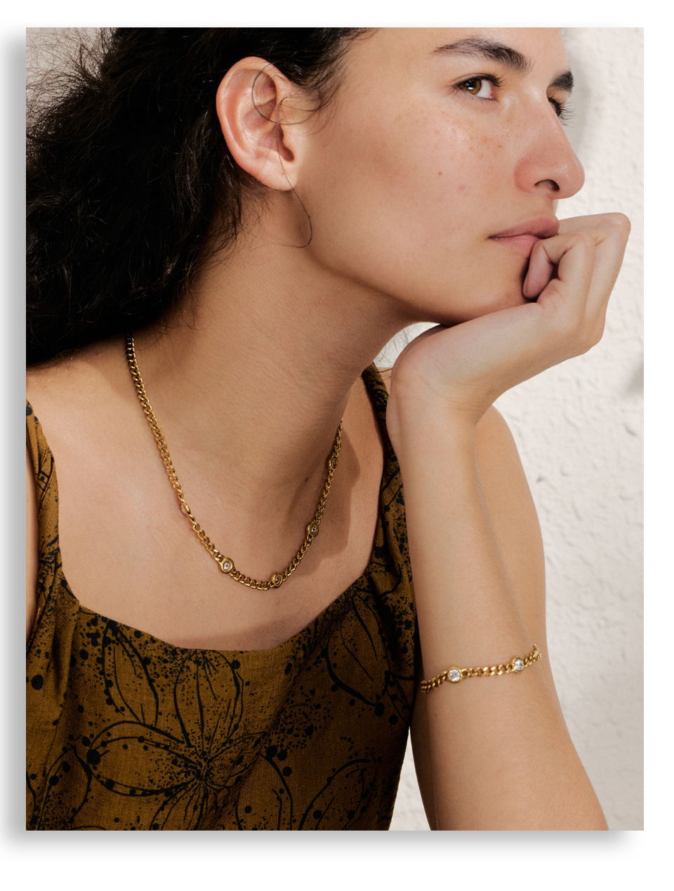 Thumbnail: Elegant Cubic Zirconia Chain Necklace – 316L Stainless Steel