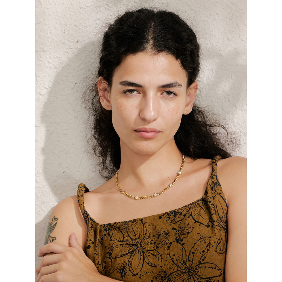 Thumbnail: Elegant Cubic Zirconia Chain Necklace – 316L Stainless Steel