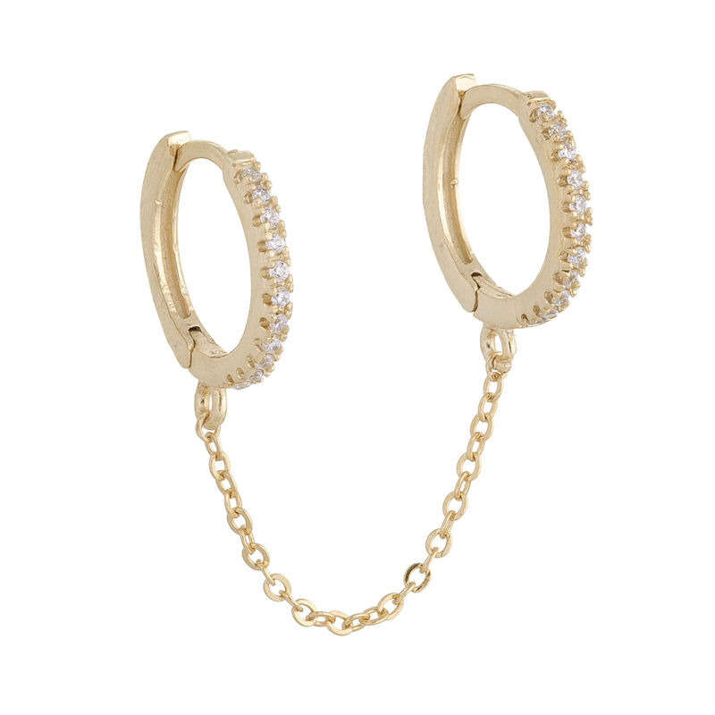 Thumbnail: Aurora Crystal Chain Earrings