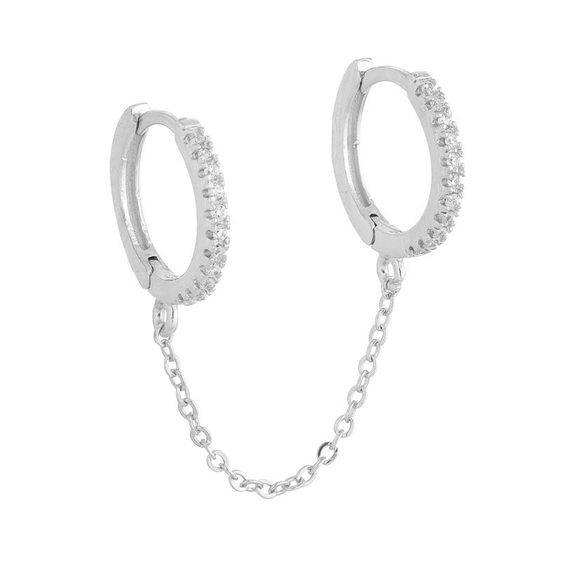 Thumbnail: Aurora Crystal Chain Earrings