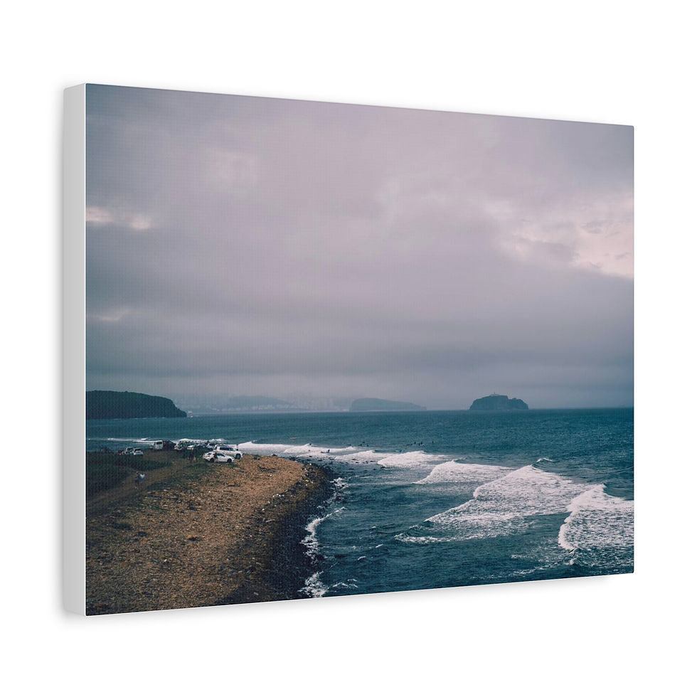 Thumbnail: Ocean Shore Matte Canvas Print — Moody Seascape Wall Art, Stretched 1.25"