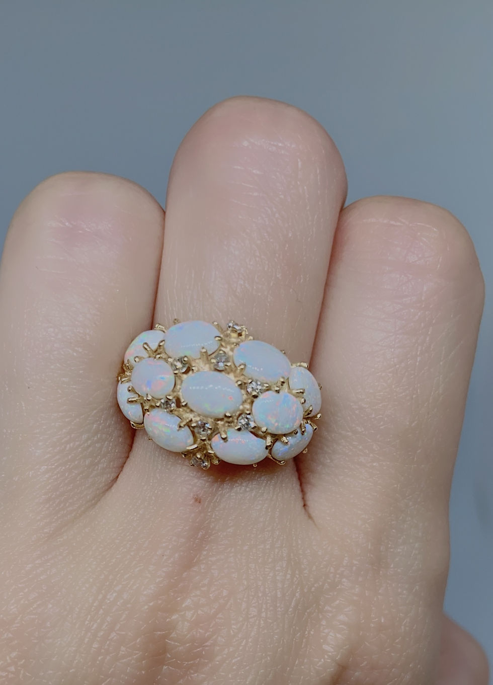 Thumbnail: Opal Diamond Gold Ring