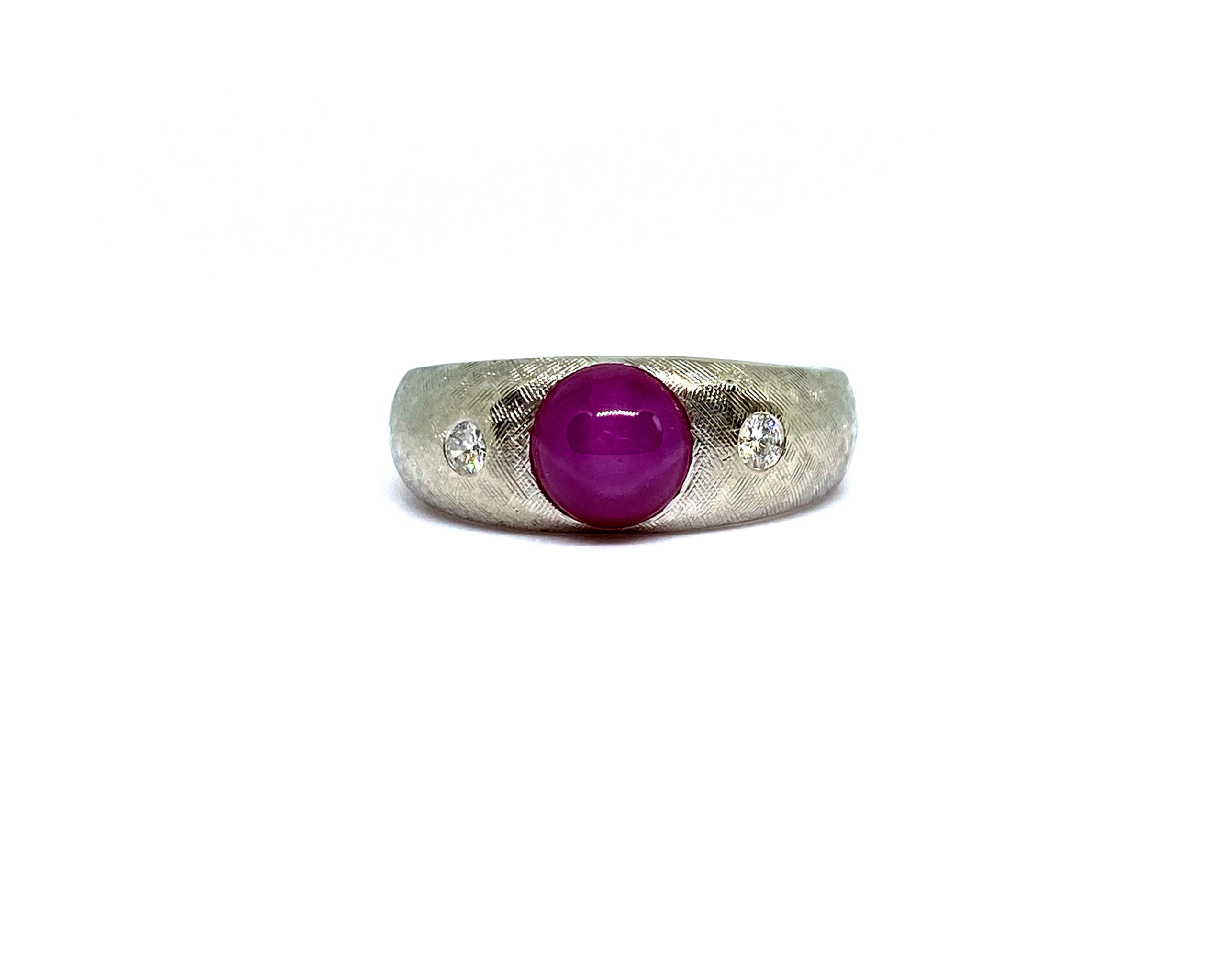 Pink Star Sapphire Diamond Ring