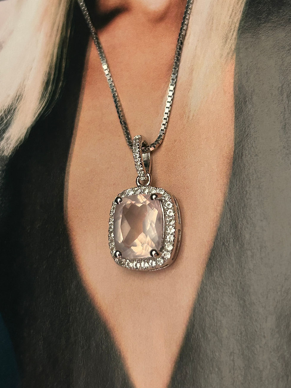 Thumbnail: Pink Sapphire Pendant with Chain