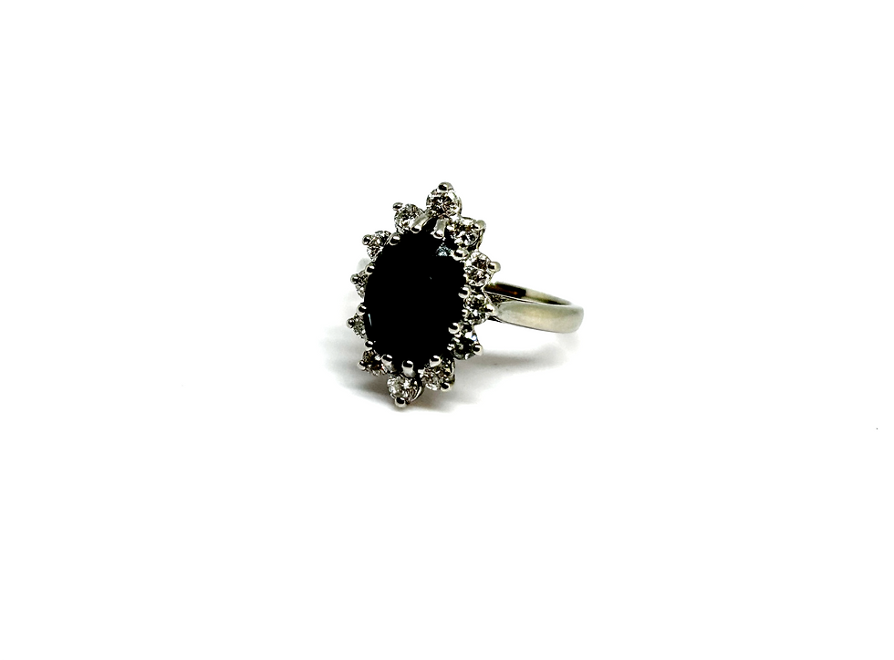Thumbnail: Sapphire Diamond Gold Ring
