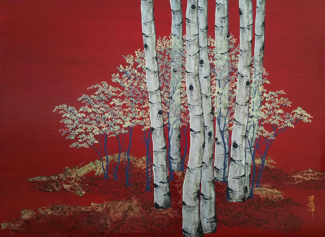 Peaceful in Red 48x36