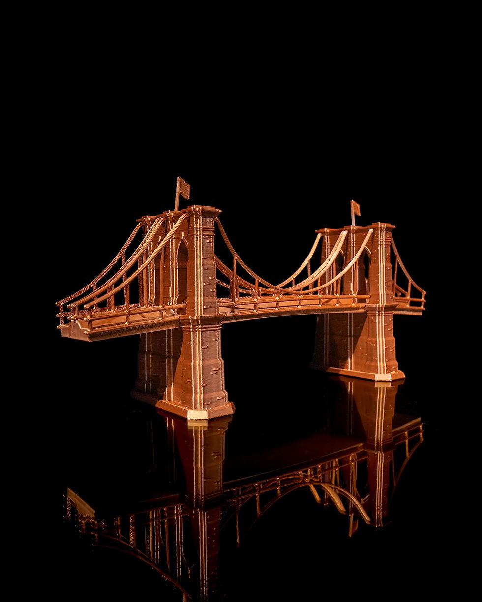Miniatura: Brooklyn Bridge Miniatur Modell Kupfer | New York Souvenir Schreibtisch Deko | A