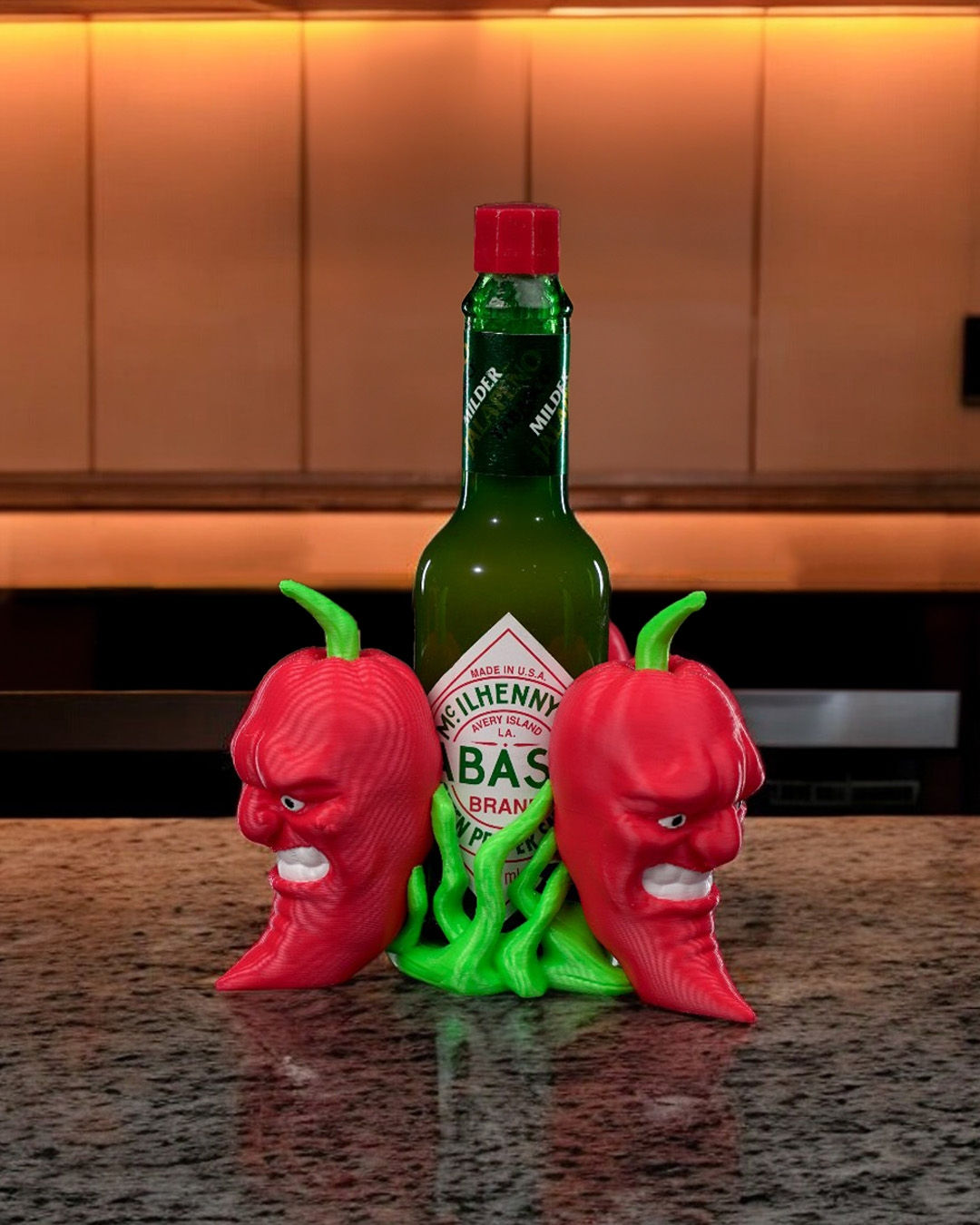 Tabasco Halter Chili Design | Lustiges Küchen Gadget | Flaschenhalter Scharfe Sa